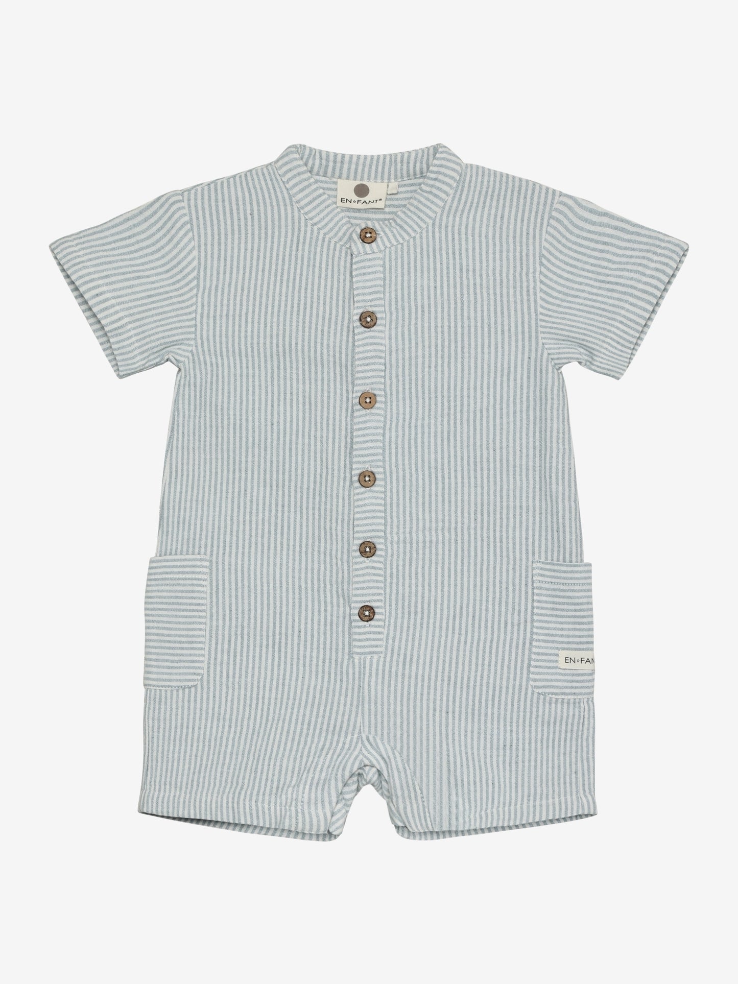 Playsuit Muslin Stripe - Short Sleeve Jumpsuit - Organic Cotton Muslin - En Fant