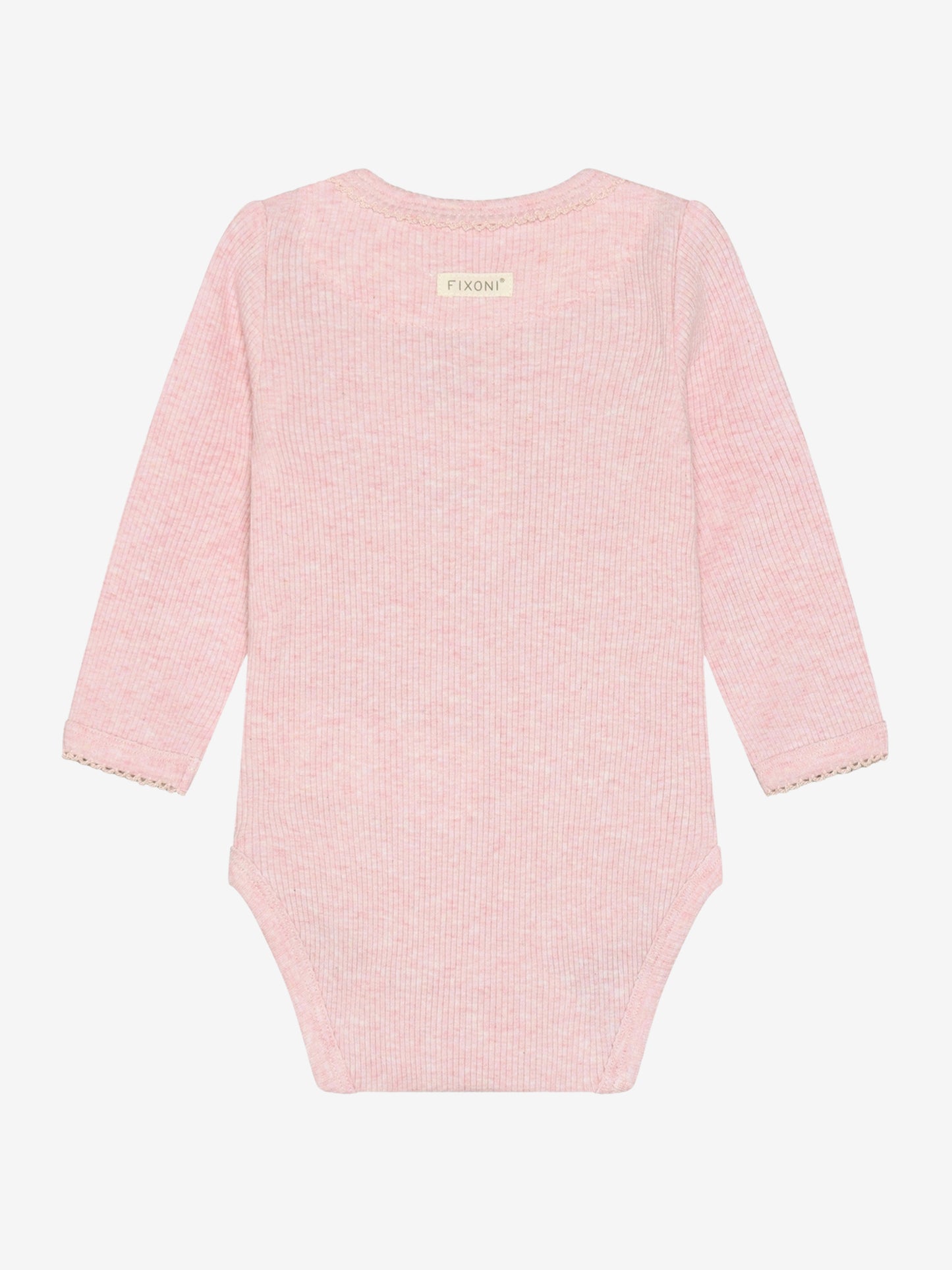 Bodysuit - Modal/cotton - Pink/Bleached Mauve Melange - Fixoni