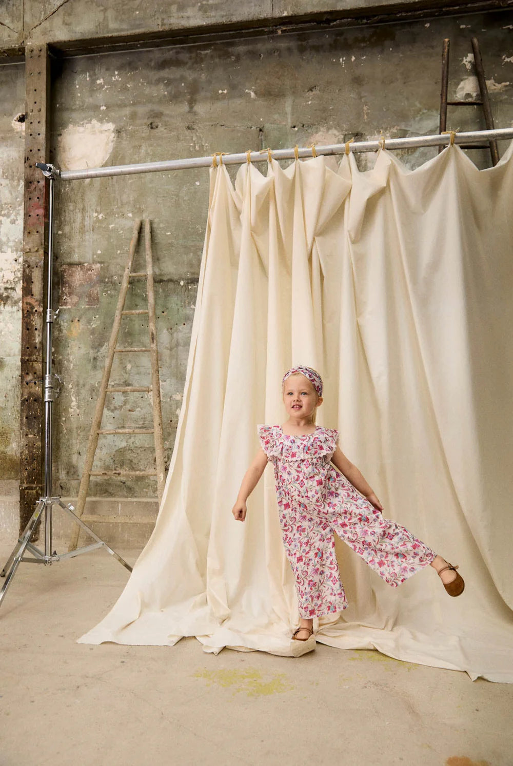 Jumpsuit - Overall Irma - Biologisch katoen - Cream Floral Haven - Louise Misha