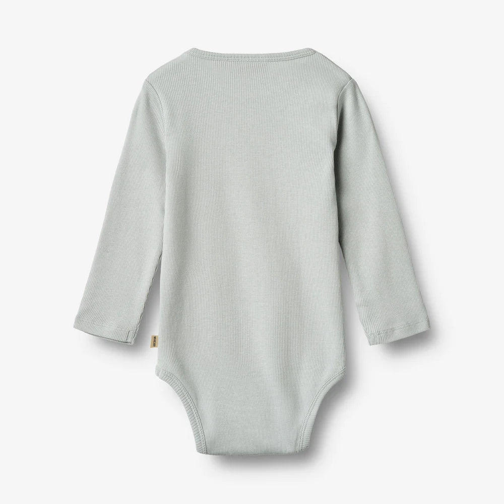 Wheat - Rib Body L/S Spencer - Soft Blue - Organic cotton