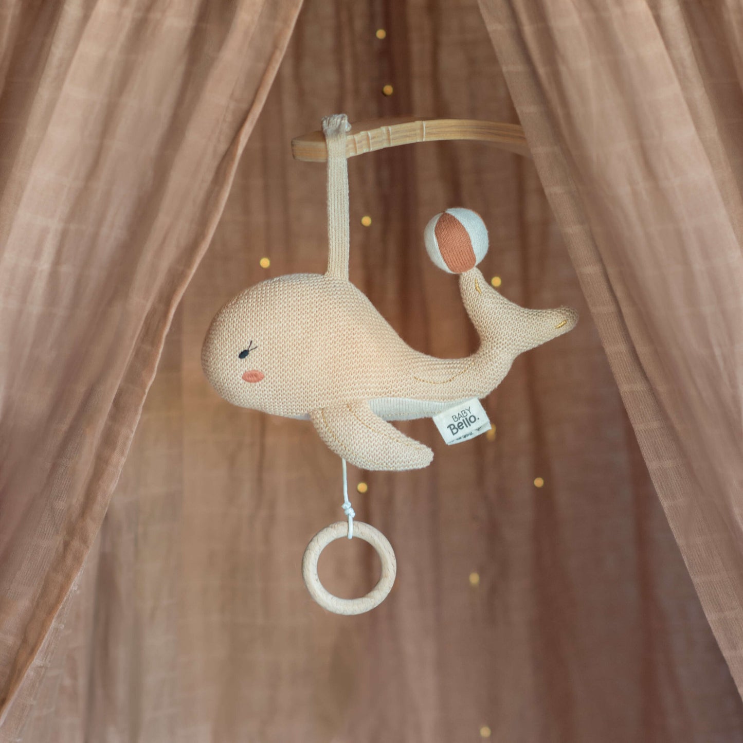 Musical Mobile - Wally the Whale - Sandshell/Beige - Baby Bello