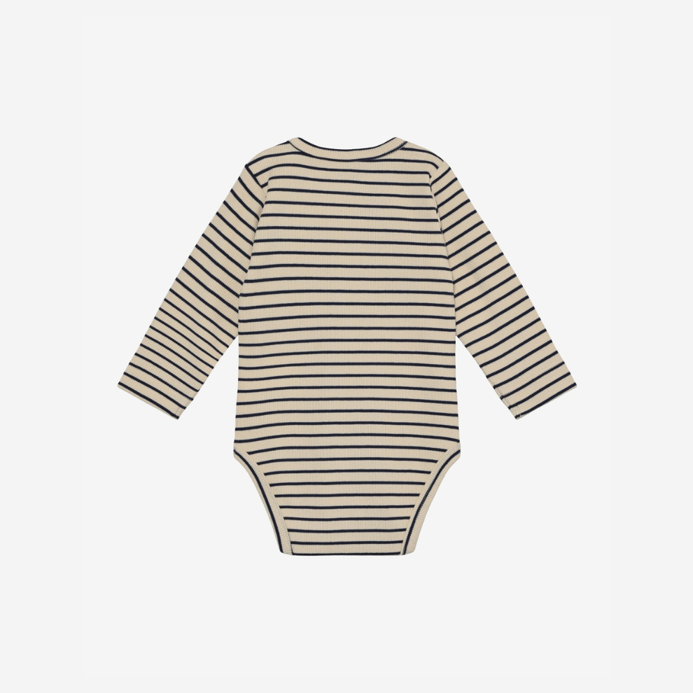 Romper lange mouw - LS Rib Body - Medieval Blue Stripe - GOTS - Katoen - En Fant