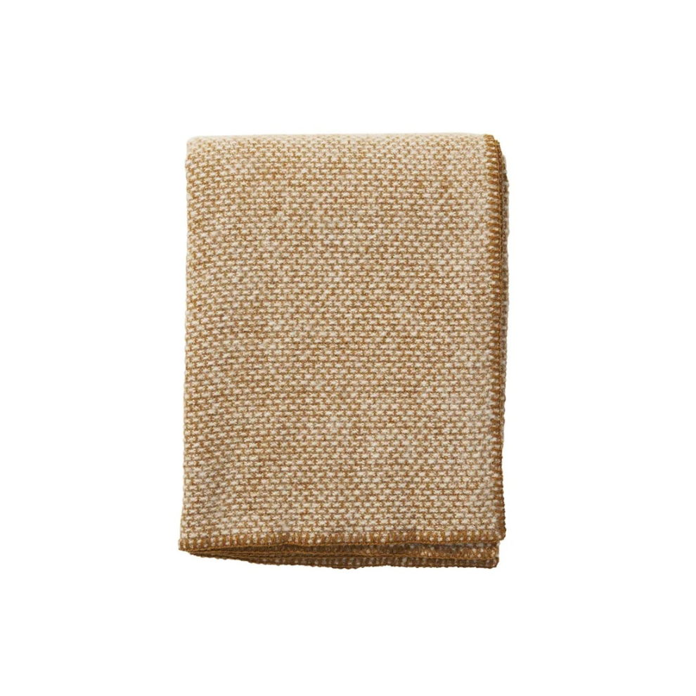 Crib Blanket Domino Baby - Pure New Wool - Caramel/Brown - Klippan