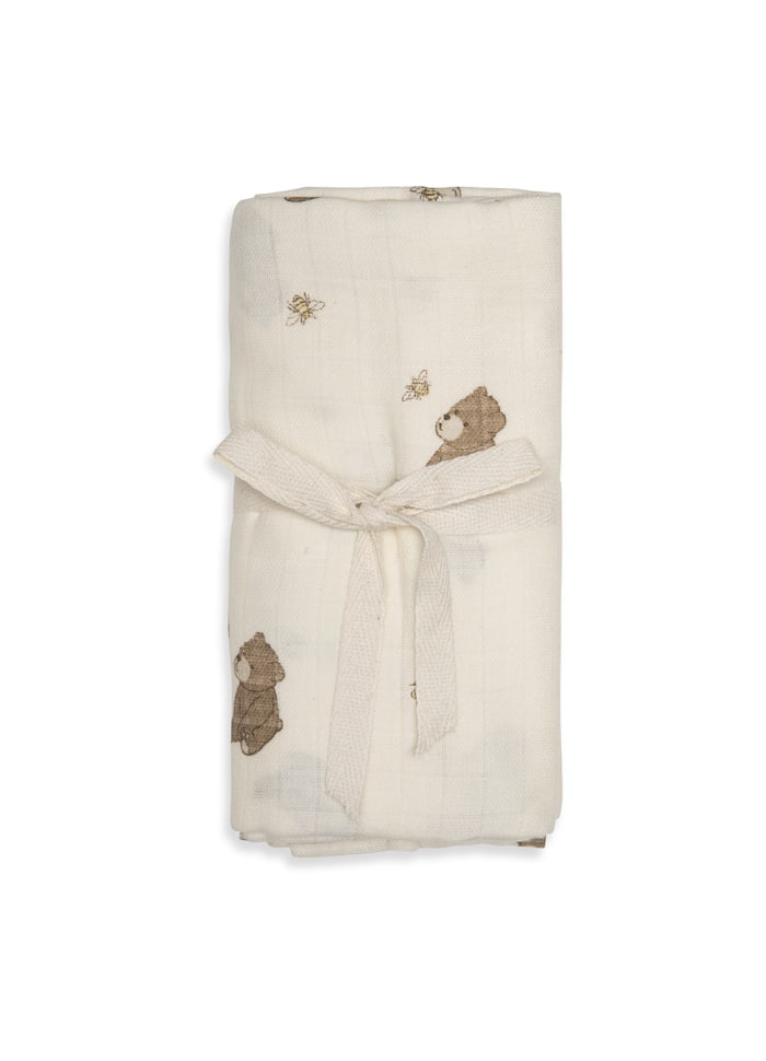 Hydrophiles Swaddle - Bio-Baumwolle - 120 x 120 cm - Bees and Bears - That's mine
