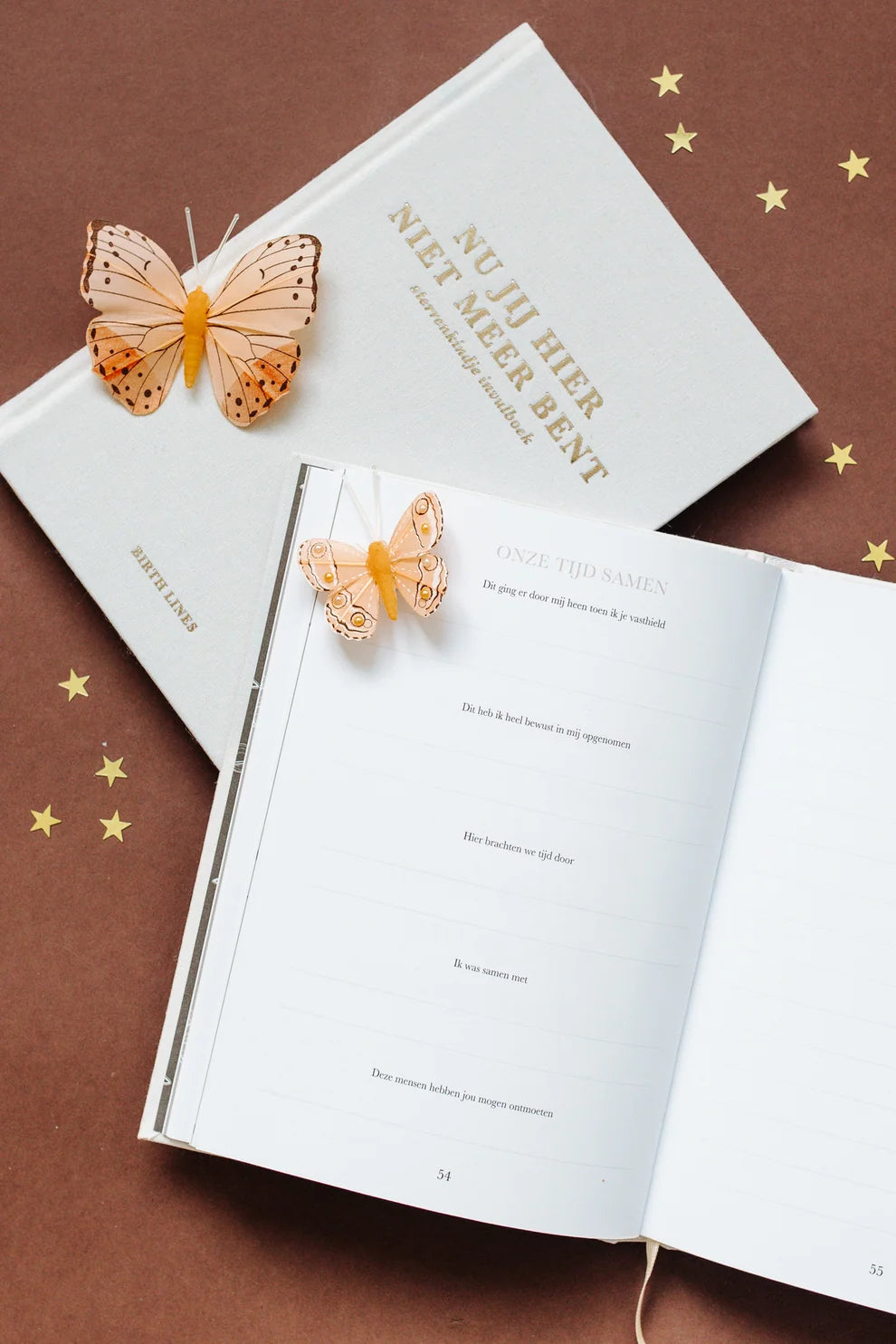 Nu jij hier niet meer bent – Keepsake Memory Book for Baby Loss – Birth Lines