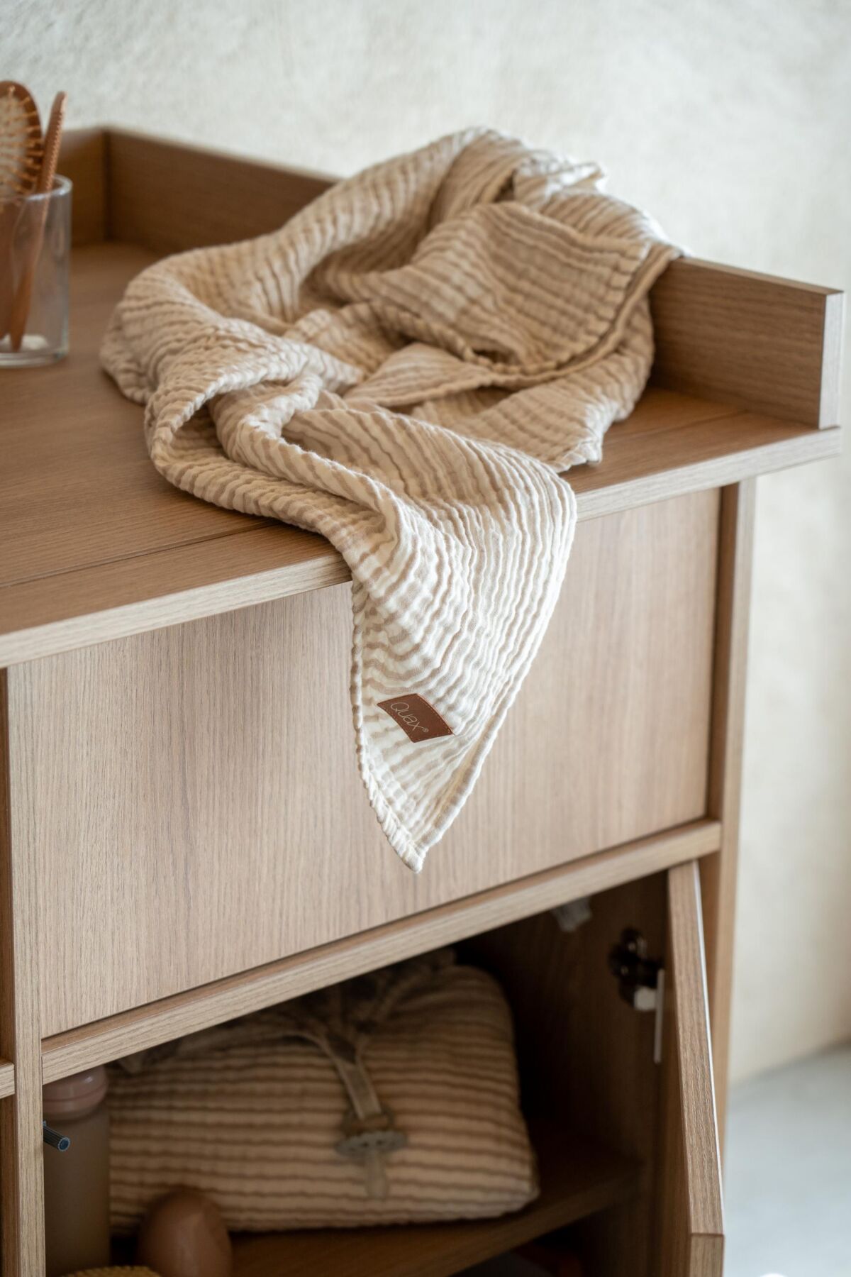 Muslin Deken/Doek XL - Natural Collection - Stripes - Quax - productfoto