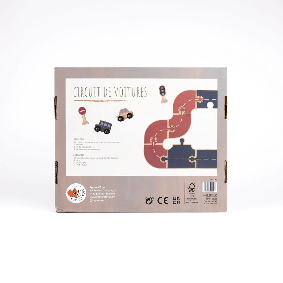 Auto's op de Weg – Houten autobaan met accessoires van FSC-hout – Egmont Toys