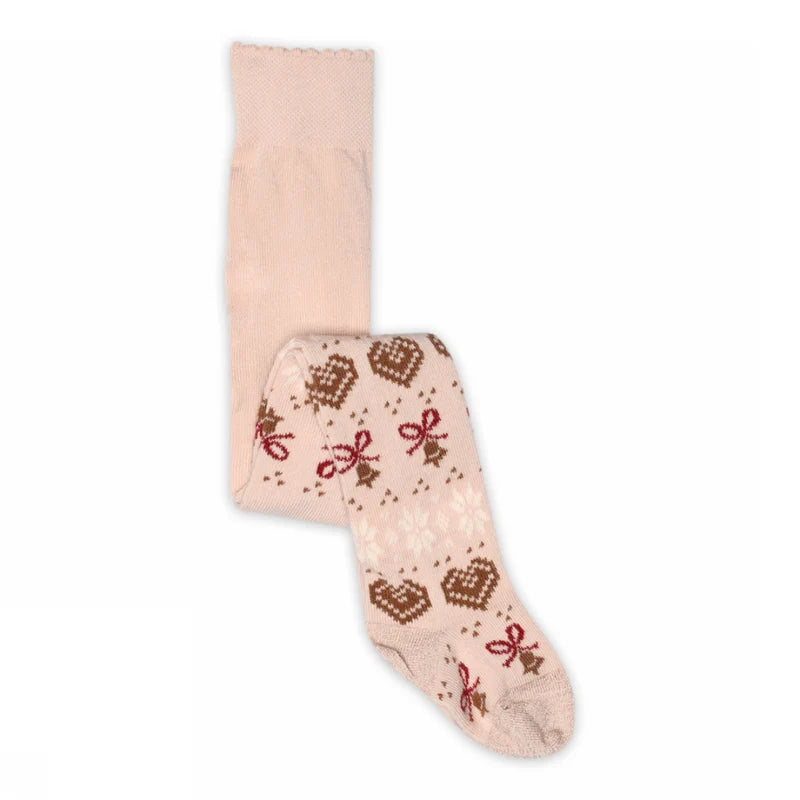Chrissy Tights – Rose Dust – Collants en coton pour enfants – Motif de Noël – MP Denmark