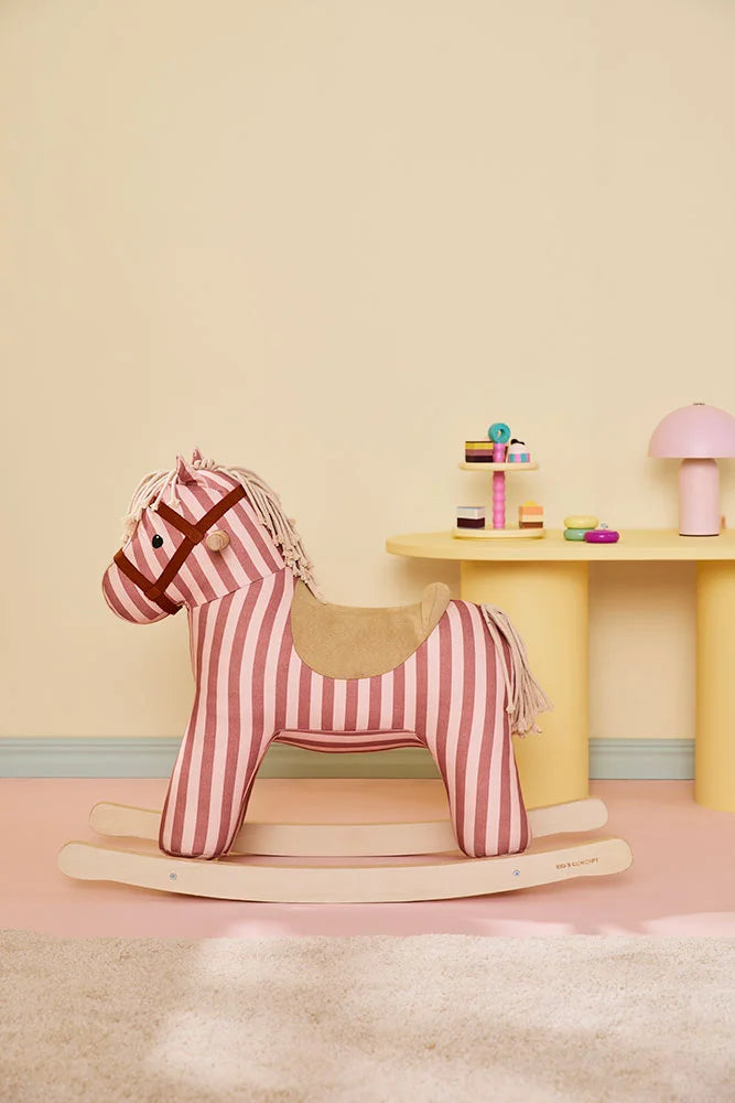Schaukelpferd Mila – Clay Pink Stripe – FSC-zertifiziertes Holz - Kid's Concept