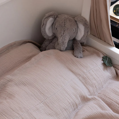 Mousseline beddengoed baby - Dekbedovertrek - 100x70 & 40x45 - Seabreeze beige