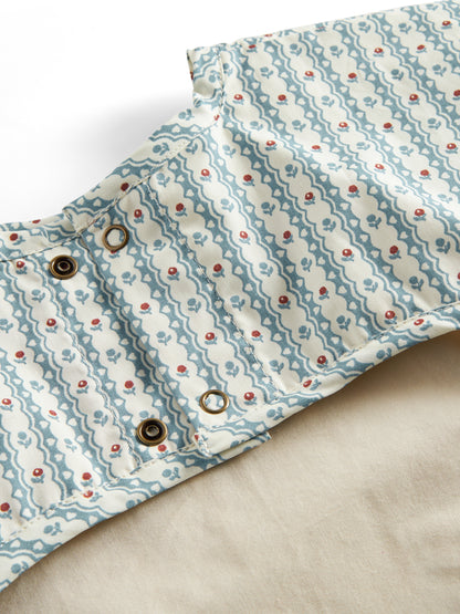 Slabbetje met lange mouwen - Apron LS - Katoen - Floral stripe - MarMar Copenhagen