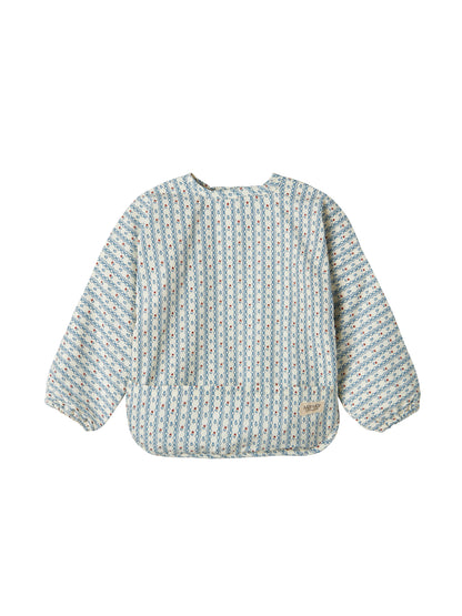 Slabbetje met lange mouwen - Apron LS - Katoen - Floral stripe - MarMar Copenhagen