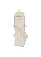 Knee Socks Pointelle – Gentle White – Cotton kids' knee-high socks with openwork pattern – MarMar Copenhagen