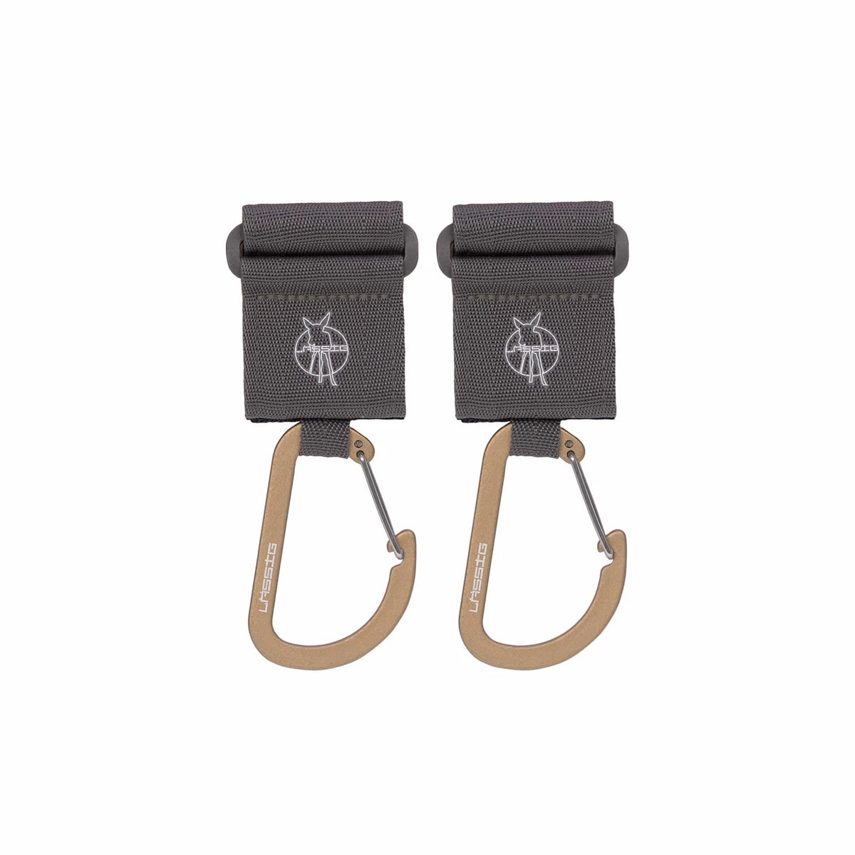 Kinderwagenhaken met Karabijnhaak (2-pack) – Olive, Beige, Black & Anthracite – LÄSSIG