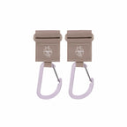 Kinderwagenhaken met Karabijnhaak (2-pack) – Olive, Beige, Black & Anthracite – LÄSSIG