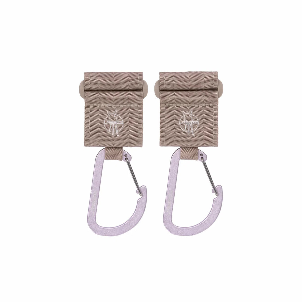 Kinderwagenhaken met Karabijnhaak (2-pack) – Olive, Beige, Black & Anthracite – LÄSSIG