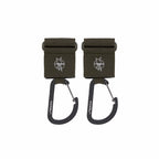 Kinderwagenhaken met Karabijnhaak (2-pack) – Olive, Beige, Black & Anthracite – LÄSSIG