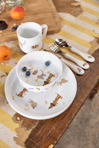 Porseleinen Kinderservies met Siliconen Antislip – 3-delige Set – Little Mateys Royal Blue – LÄSSIG