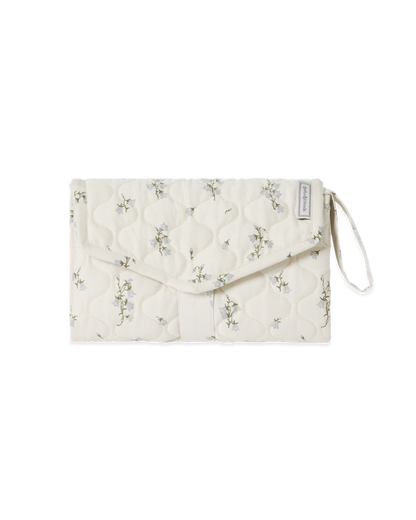 Changing Mat Quilted Bluebell - Organic cotton sateen - Garbo&Friends