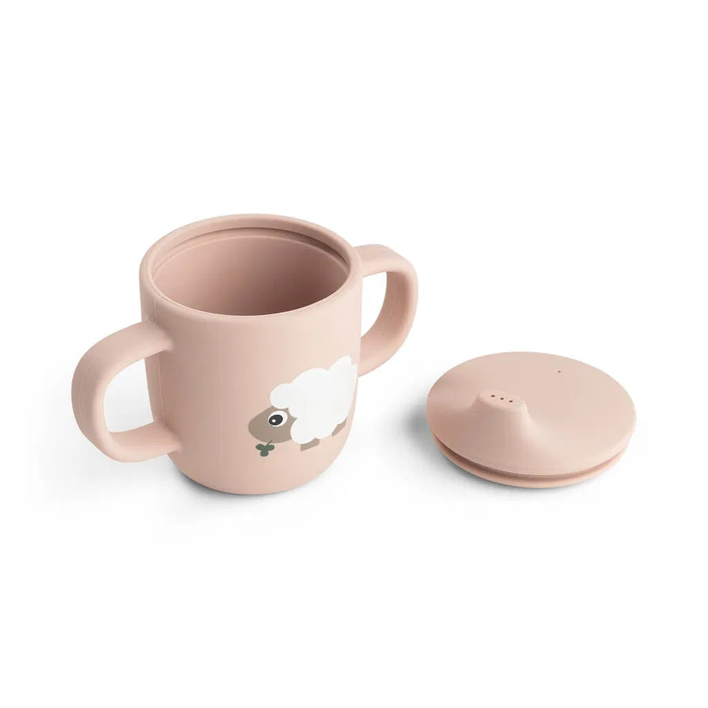 Silicone drinking cup with 2 handles - Spout cup - Tiny farm - Powder - Done by Deer