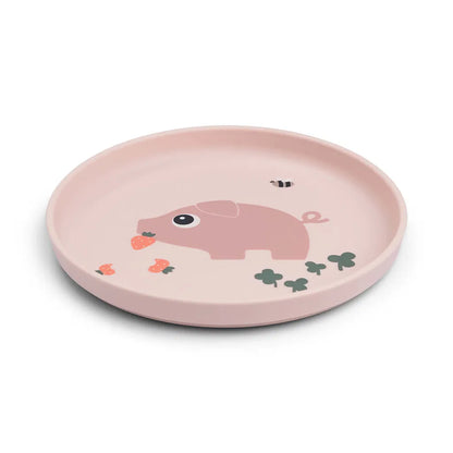 Anti-slip plate - Foodie plate - Tiny farm - Powder - Done by Deer