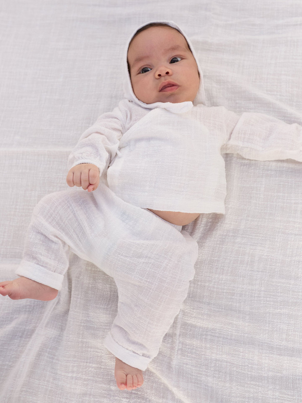 Wikkelblouse mousseline - Wit - 100% biologisch katoen - Play Up - baby