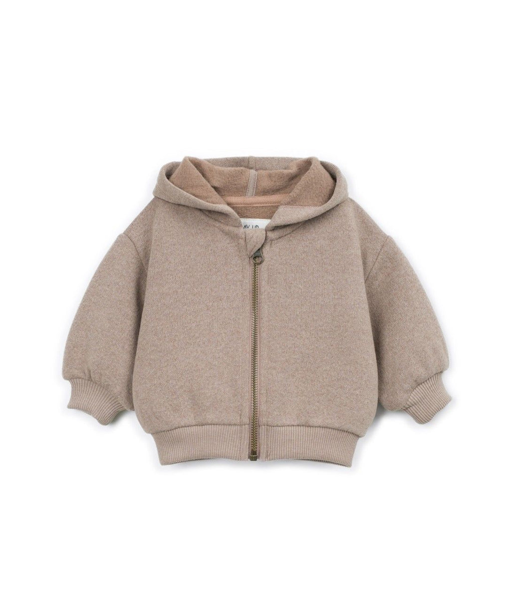 Fleece vest met capuchon - Katoenmix - Drawing/bruin - Play Up