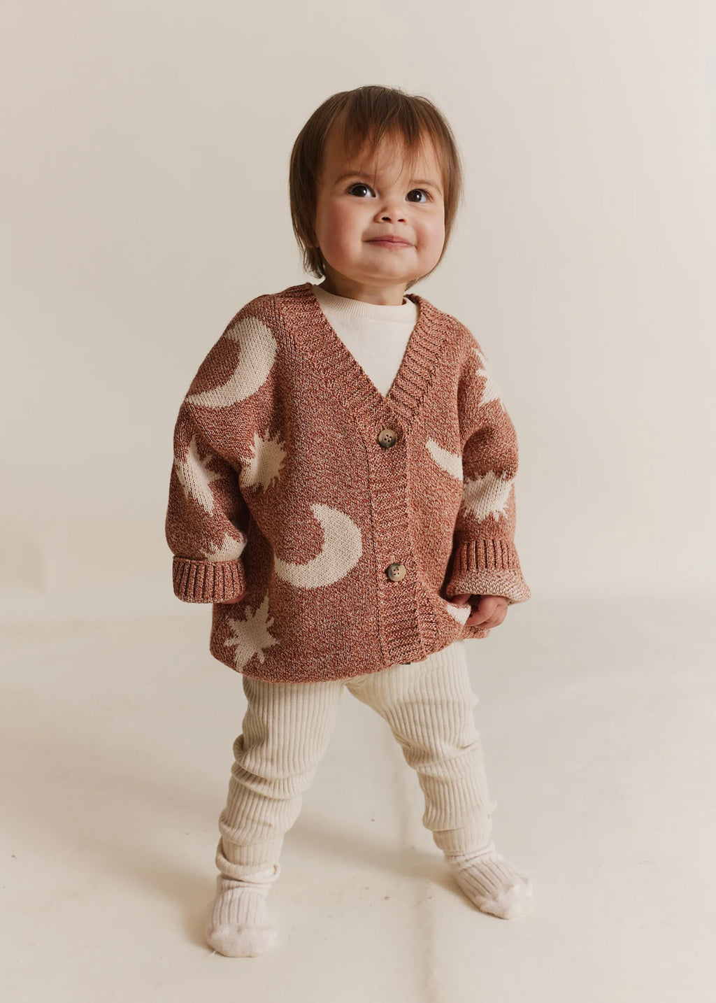 Moon Star Cardigan Russet – 100% Organic Cotton – Claude & Co