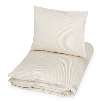 CamCam Copenhagen - Bedding set Junior 100x140cm - Classic Stripes Camel - Duvet cover - 100% Organic cotton