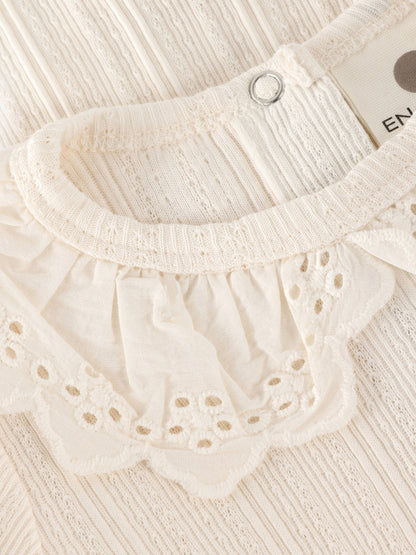 Pointelle romper with collar - Cotton - Body LS Pointelle - En Fant