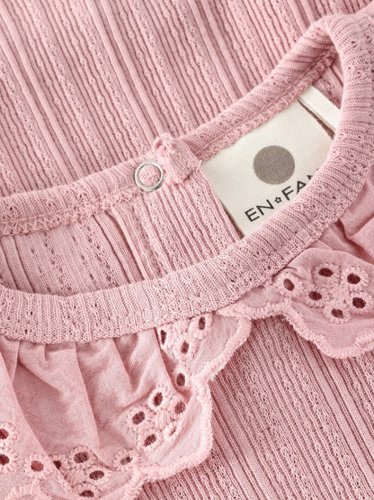 Pointelle romper with collar - Cotton - Body LS Pointelle - En Fant
