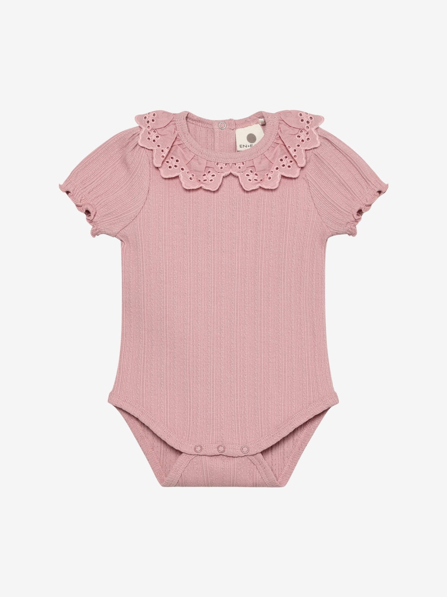 Pointelle romper with collar - Short sleeve - Cotton - Body LS Pointelle - En Fant