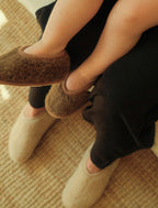 Chaussons Cloudlet – Pantoufles pour femme en laine – Beige – 100 % laine avec éco-semelle – Alwero