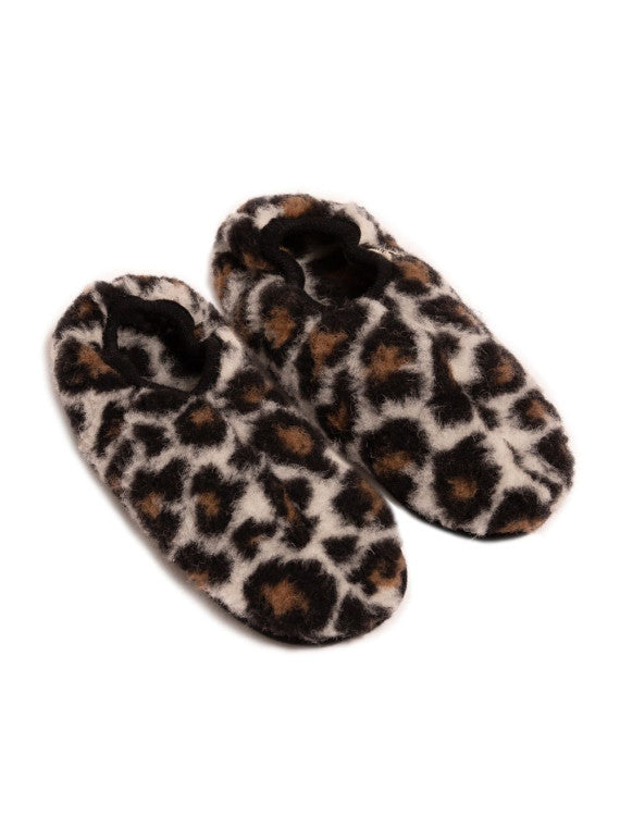 Chaussons Cloudlet – Pantoufles femme en laine – Leopard – 100% laine avec éco-semelle – Alwero