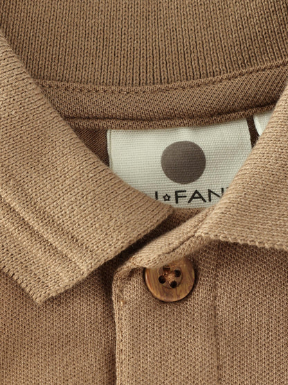 Short Sleeve Polo Romper - Organic Cotton - Tiger's Eye - En Fant