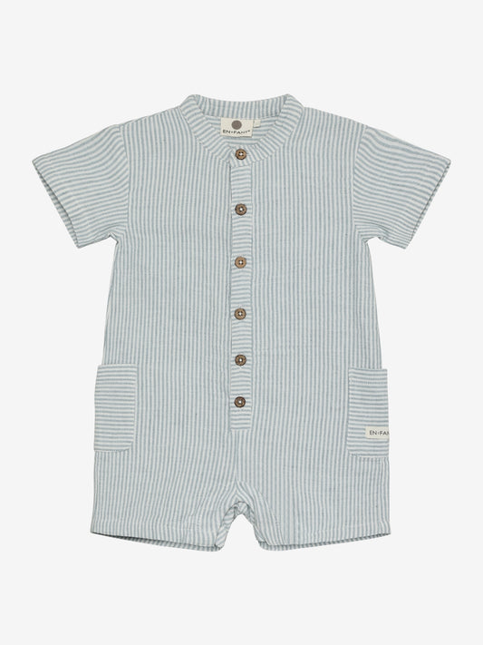 Playsuit Muslin Stripe - Korte Mouwen Jumpsuit - Biologisch Katoen Mousseline - En Fant