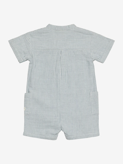 Playsuit Muslin Stripe - Short Sleeve Jumpsuit - Organic Cotton Muslin - En Fant