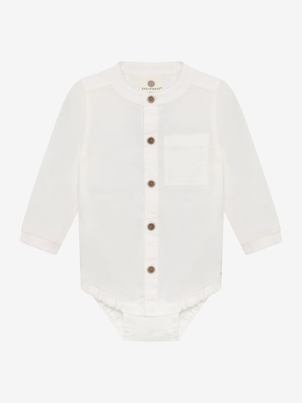 Bodysuit with shirt look - Egret – 100% cotton – En Fant