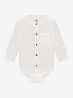 Bodysuit with shirt look - Egret – 100% cotton – En Fant