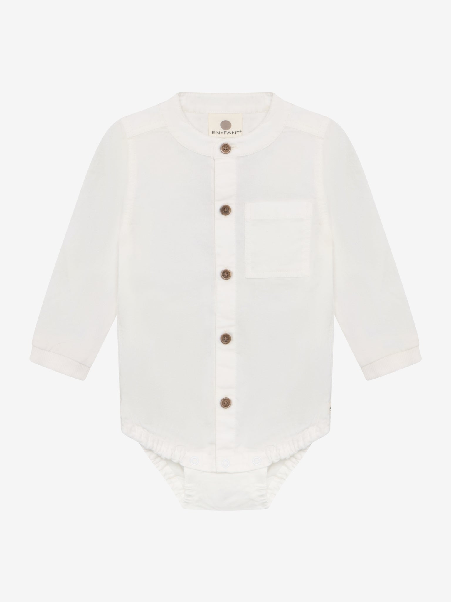 Bodysuit with shirt look - Egret – 100% cotton – En Fant