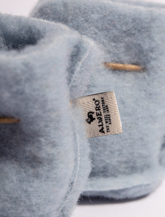 Babyslofjes Emo Icy Blue – 100% wol – Alwero