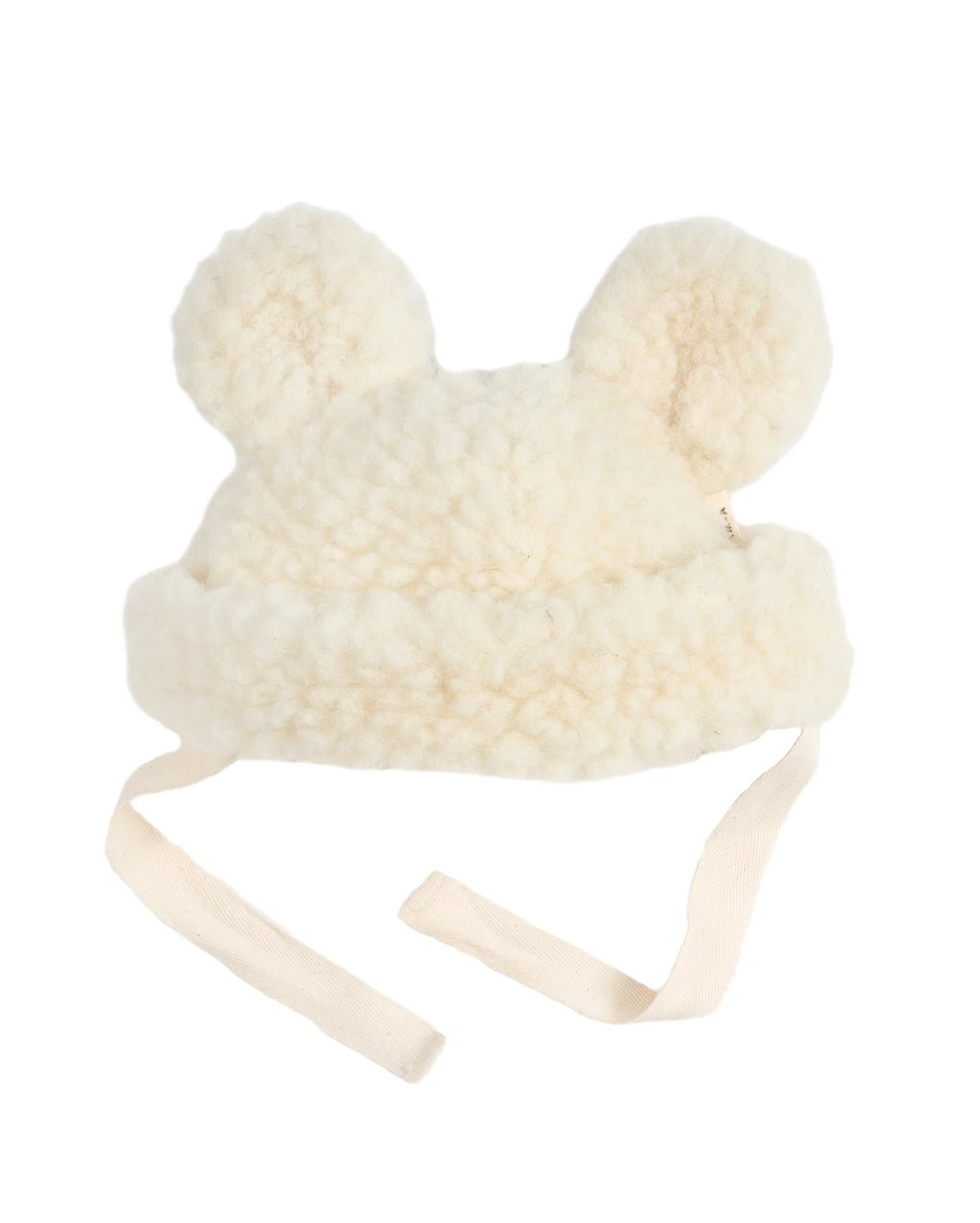 Merino Wool Baby Hat Teddy Hat - Milk - BINIBAMBA