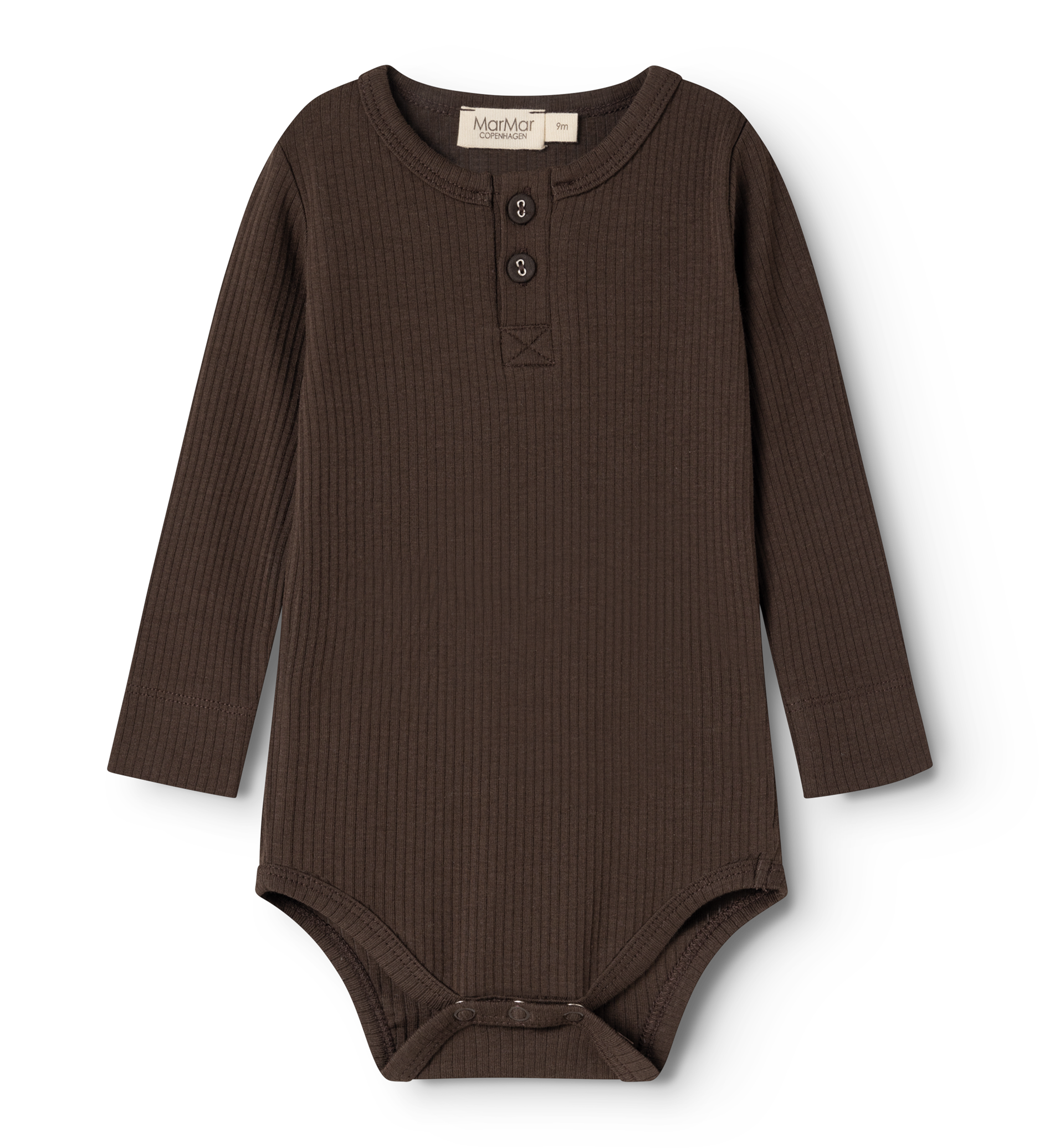 Romper met lange mouwen en knoopjes - Biologisch katoen & modal - Dark Roast - MarMar Copenhagen - productfoto - afbeelding 3