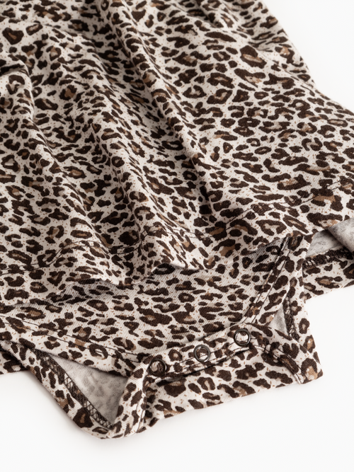 Babykleid Leo Ramona Frill LS mit integriertem Body - Modal - Dark Brown Leo - MarMar Copenhagen