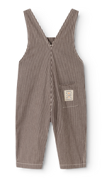 Baby tuinbroek Ruben - Soft denim - Dark Brownie Stripe - MarMar Copenhagen - productfoto - afbeelding 3