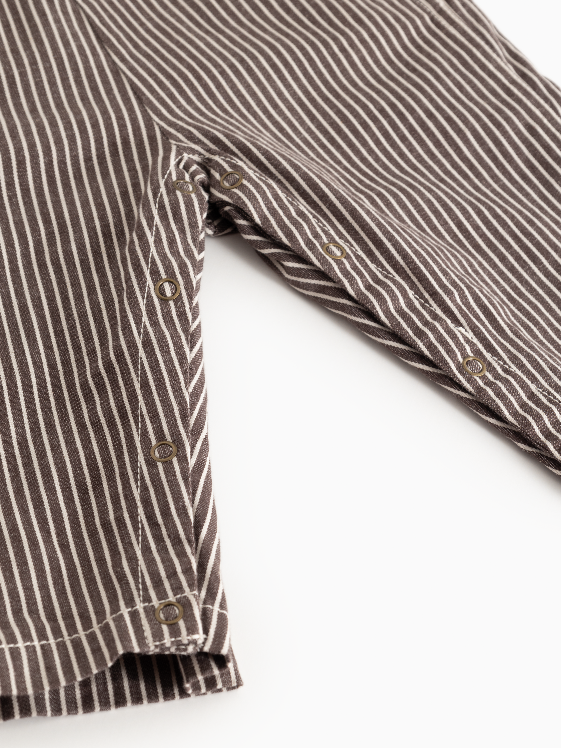 Baby tuinbroek Ruben - Soft denim - Dark Brownie Stripe - MarMar Copenhagen - productfoto - afbeelding 5