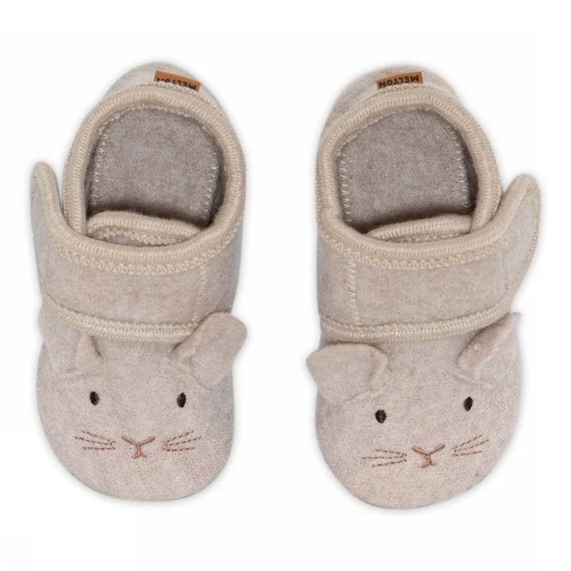 Mouse Wool Slippers – Kinder-Hausschuhe aus Wolle mit Wildledersohle – Mäuschen – MELTON