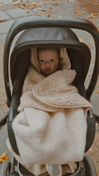 Wrap Blanket Wingy Uni Beige – 100% wool – Alwero