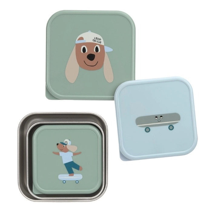 RVS Snackboxen – 3-delige Set – Tiny Team Dog – LÄSSIG