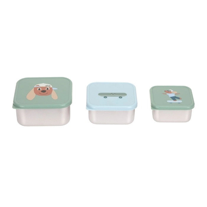 RVS Snackboxen – 3-delige Set – Tiny Team Dog – LÄSSIG